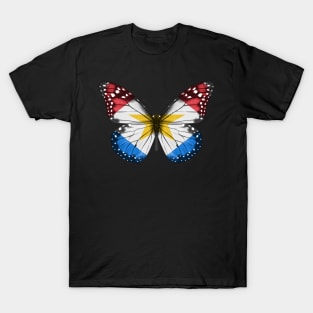 Saba Islander Flag  Butterfly - Gift for Saba Islander From Saba Island T-Shirt